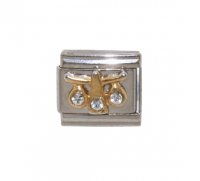 Libra - rhinestone enamel 9mm Italian charm