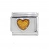 Sparkly Heart - November citrine 9mm Italian charm