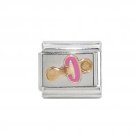 Baby girl dummy - 9mm enamel Italian charm