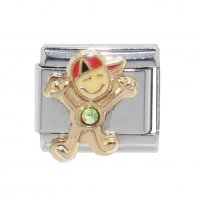 Little boy birthstone Red Cap - August - 9mm Italian Charm