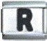 Letter R black - 9mm Italian charm