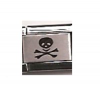 Skull and crossbones - laser 9mm Italian charm