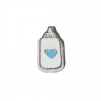 Baby Boy Bottle with Blue heart 8mm floating locket charm