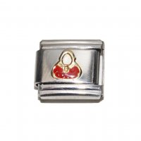 Red sparkly handbag - 9mm Italian charm