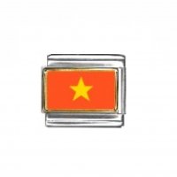 Flag - Vietnam photo enamel 9mm Italian charm