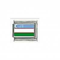 Flag - Uzbekistan photo 9mm Italian charm