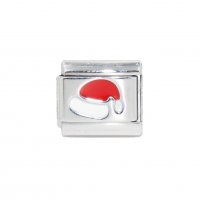 Santa hat (b) - enamel 9mm Italian charm