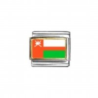 Flag - Oman photo enamel 9mm Italian charm