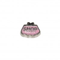 Pink Shop bag 8mm floating locket charm