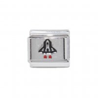 Rocket - 9mm Enamel Italian Charm