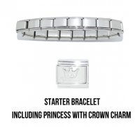 18 Link Shiny Starter bracelet including Princess & Crown Charm