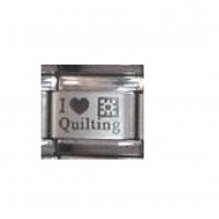I love quilting plain laser (b) - 9mm Italian charm