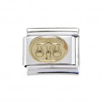 Libra Gold Oval (a) enamel charm (24/9-23/10) 9mm Italian charm