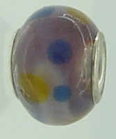 EB317 - Purple bead with blue and brown dots