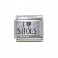 I love shoes - with heart plain 9mm Italian charm