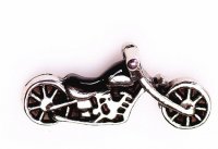 Silvertone Motorbike 11mm floating charm