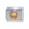 November small Circle Birthstone Citrine 9mm Italian charm