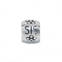 EB23 - Sis silvertone bead - European bead charm