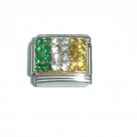 Flag - Ireland with stones enamel 9mm Italian charm