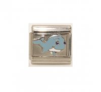 Cute Dolphin smiling enamel - 9mm Italian charm