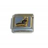 Black cat with fluffy tail - 9mm Italian charm