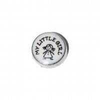 My little Girl white 7mm foating glass locket charm