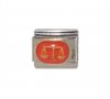 Libra enamel red (24/9-23/10) 9mm Italian charm