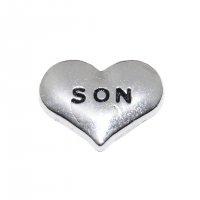 Son silvertone heart 9mm floating locket charm