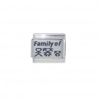 Family of 3 with little girl - Laser 9mm Italian charm