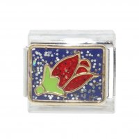 Tulip on Sparkly background - 9mm Italian charm