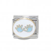 Baby blue hands - 9mm Italian charm