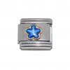 Blue sparkly flower - 9mm Italian charm