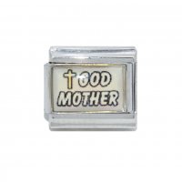 Godmother with cross - 9mm Photo Italian charm