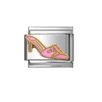 Pink mule shoe - enamel 9mm Italian charm