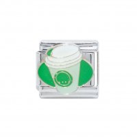 Coffee - takeaway - enamel 9mm Italian charm