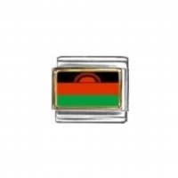 Flag - Malawi photo enamel 9mm Italian charm