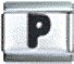 Letter P black - 9mm Italian charm