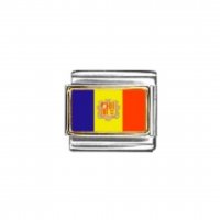 Flag - Andorra photo enamel 9mm Italian charm