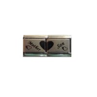 Mother son - double laser charm 9mm Italian charm