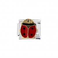 Ladybird Large - 9mm Enamel Italian Charm