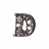 D Letter with stones - floating locket charm