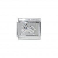 Silver colour horse - 9mm Italian charm