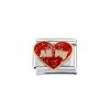 All my love - in red sparkly heart 9mm Italian charm