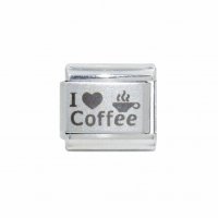 I love coffee with coffee cup - 9mm Laser Italian charm