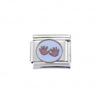 Baby pink hands - 9mm enamel Italian charm