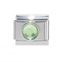 August small Circle Birthstone - Peridot 9mm Italian Charm