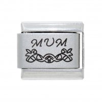 Mum with pattern - 9mm Laser Italian Charm