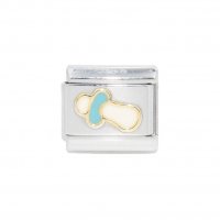 Baby dummy blue and white - 9mm enamel Italian charm