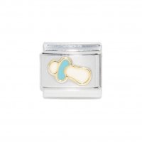 Baby dummy blue and white - 9mm enamel Italian charm