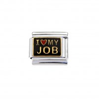 I love my Job - 9mm enamel Italian charm